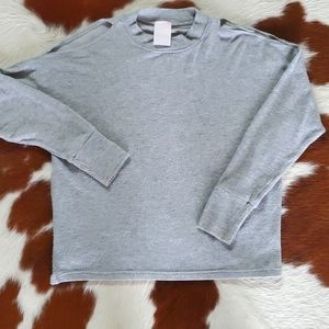 Cold Shoulder super soft grey womens sweater.